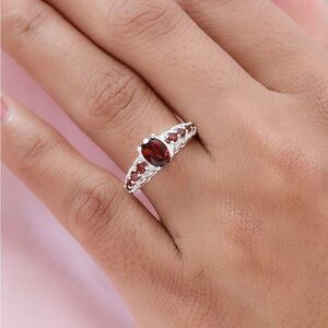 Stamped Mozambique Garnet S925